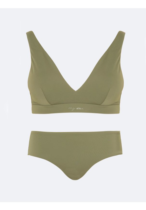 Big-Star - Dół od kostiumu kąpielowego khaki Morrasa 303. Kolor: zielony. Materiał: materiał. Wzór: nadruk