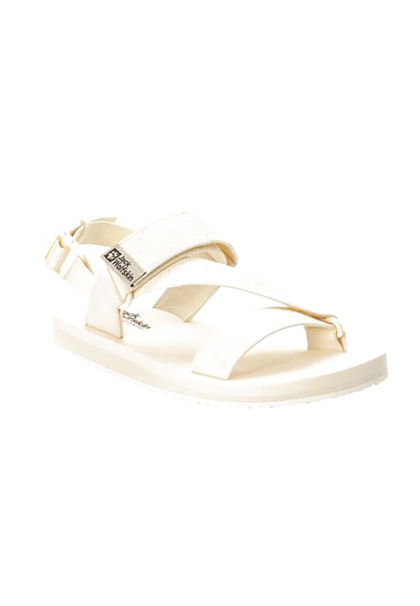 Sandały turystyczne damskie Jack Wolfskin Urban Entdeckung Belt. Kolor: beżowy, wielokolorowy, biały. Materiał: materiał, syntetyk, guma. Sport: turystyka piesza