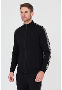 Guess - GUESS Czarna męska bluza dresowa, Rozmiar XXL. Typ kołnierza: bez kaptura. Kolor: czarny. Materiał: dresówka