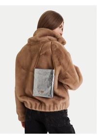Pinko - PINKO Torebka Flat Satchel AI 25-26 PCPL 105352 A2OT Srebrny. Kolor: srebrny. Materiał: skórzane #3