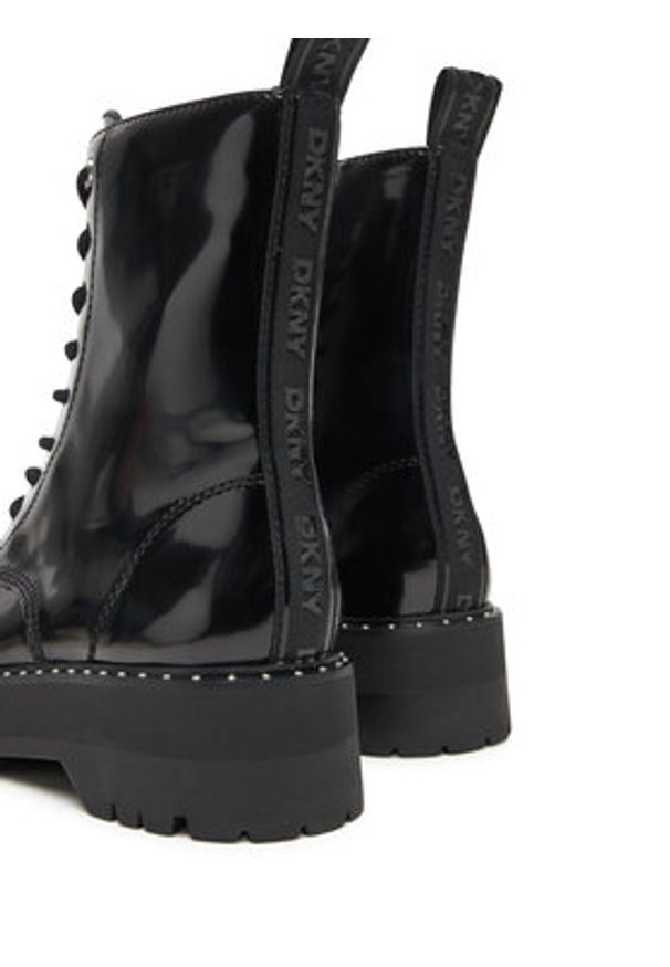 DKNY Trzewiki Batu Studs-Lace Up K4566972 Czarny. Kolor: czarny. Materiał: skóra