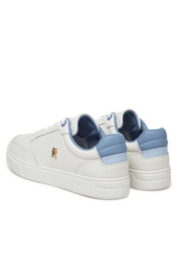 TOMMY HILFIGER - Tommy Hilfiger Sneakersy Essential Elevated Court Sneaker FW0FW08680 Biały. Kolor: biały. Materiał: skóra