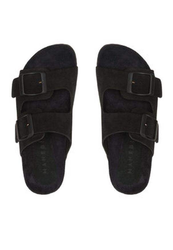 Manebi Klapki Traveler Nordic Sandals K 1.0 RT Czarny. Kolor: czarny. Materiał: zamsz, skóra
