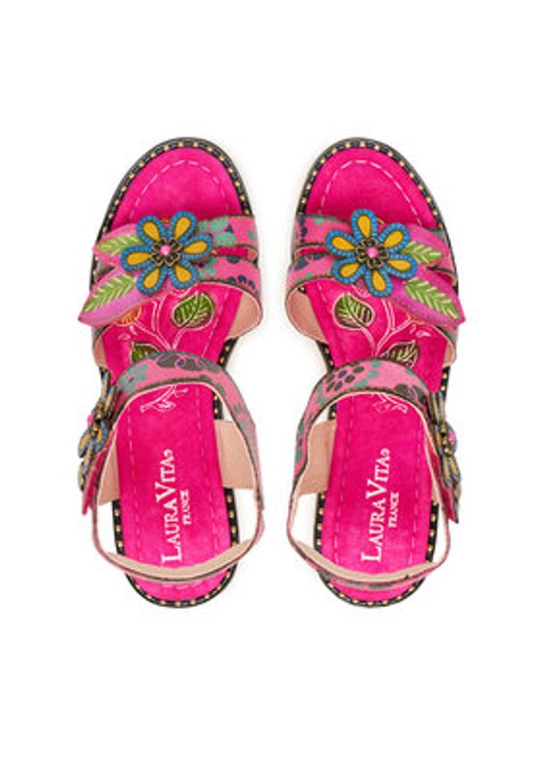 Laura Vita Sandały Ballon 08 Różowy. Kolor: różowy. Materiał: skóra
