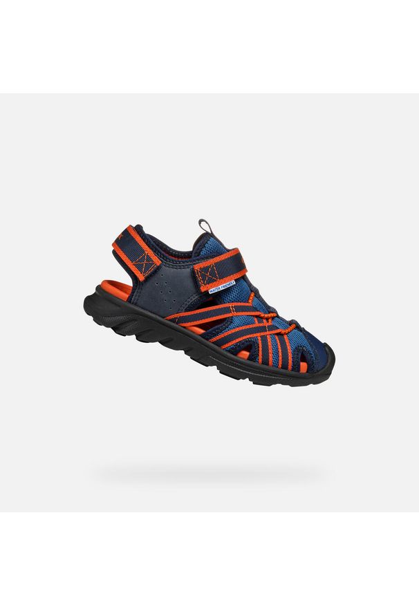 Sandały Geox Model J Sandal Airadyum Bo Kolor Niebieski. Kolor: czerwony, niebieski, wielokolorowy. Materiał: syntetyk, tkanina. Sezon: lato