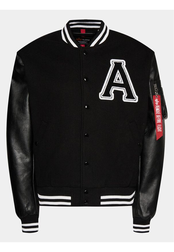 Alpha Industries Kurtka bomber College 146111 Czarny Relaxed Fit. Kolor: czarny. Materiał: syntetyk