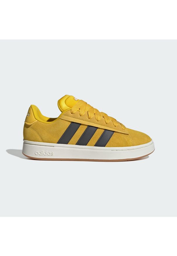 Adidas - Buty Grand Court Alpha. Kolor: szary, żółty, brązowy, wielokolorowy. Sport: turystyka piesza