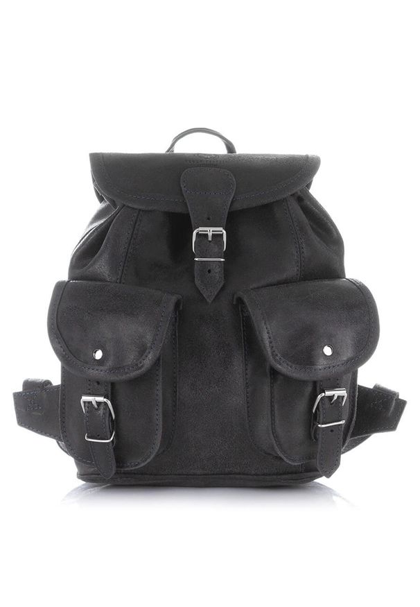 Skórzany plecak damski vintage czarny PAOLO PERUZZI S-11-LB - Czarny. Kolor: czarny. Materiał: skóra. Styl: vintage