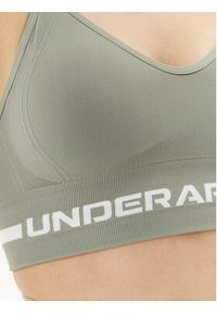 Under Armour Biustonosz sportowy Ua Seamless Low Long Bra 1357719 Zielony Compression Fit. Kolor: zielony. Materiał: syntetyk