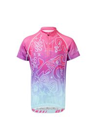 Koszulka na rower dla dzieci Silvini Scrivia. Kolor: różowy, niebieski, wielokolorowy. Materiał: jersey. Długość rękawa: krótki rękaw. Długość: krótkie. Sport: kolarstwo