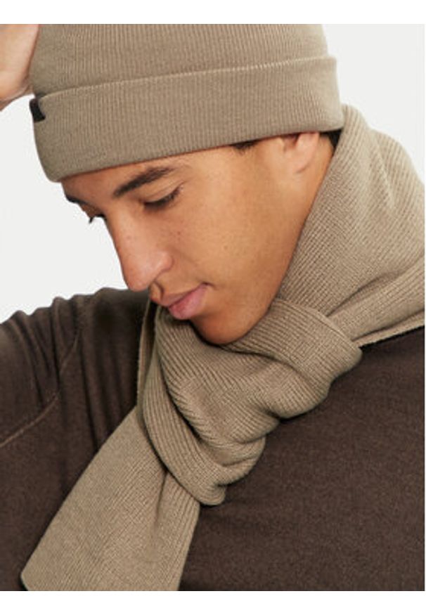 Jack & Jones - Jack&Jones Zestaw Szalik i Czapka 12163827 Beżowy. Kolor: beżowy. Materiał: materiał, akryl