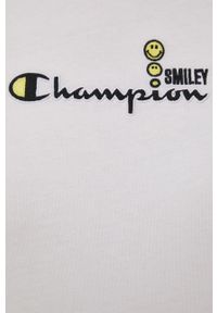 Champion t-shirt bawełniany CHAMPION X SMILEY 115936 kolor biały. Okazja: na co dzień. Kolor: biały. Materiał: bawełna. Wzór: aplikacja. Styl: casual #2