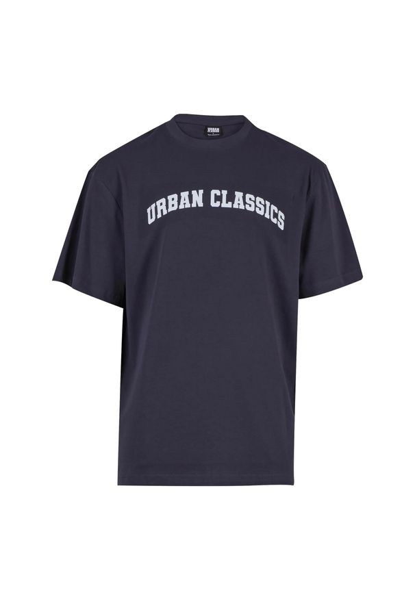 Urban Classics - Męska Koszulka Z Logo Uczelni. Kolor: niebieski. Sport: turystyka piesza
