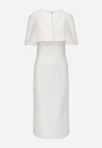 Renee - Biała Sukienka VICES o Dopasowanym Kroju z Narzutką Kelaleno. Okazja: na randkę, na imprezę. Kolor: biały. Materiał: poliester. Długość rękawa: na ramiączkach. Typ sukienki: dopasowane #5