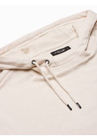 Ombre Clothing - Bluza męska z kapturem B1187 - biała - XXL. Typ kołnierza: kaptur. Kolor: biały. Materiał: dzianina, poliester, bawełna