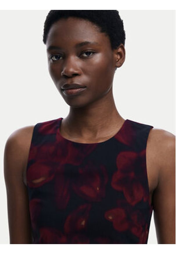 Desigual Sukienka koktajlowa Petofrunce 25WWVW20 Bordowy Slim Fit. Kolor: czerwony. Materiał: wiskoza. Styl: wizytowy