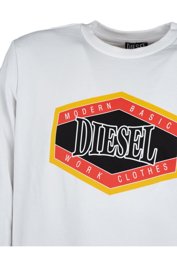 Diesel Bluza "Felpa" | A06499-0HAYT | Mężczyzna | Biały. Kolor: biały. Materiał: poliester, bawełna. Wzór: nadruk, jednolity. Styl: sportowy