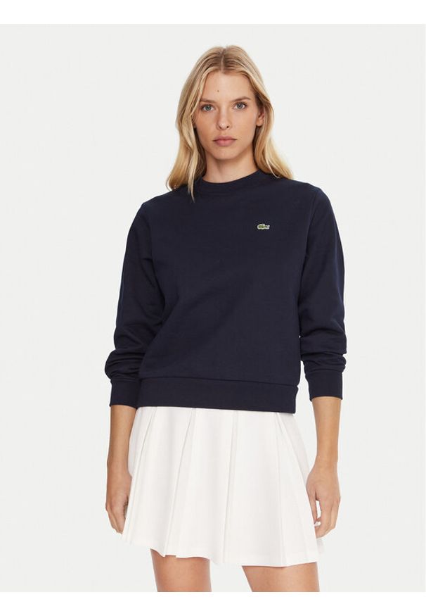 Lacoste Bluza SF5270 Granatowy Regular Fit. Kolor: niebieski. Materiał: bawełna