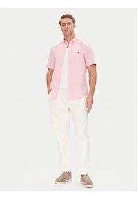 TOMMY HILFIGER - Tommy Hilfiger Koszula MW0MW37584 Różowy Regular Fit. Kolor: różowy. Materiał: bawełna #4
