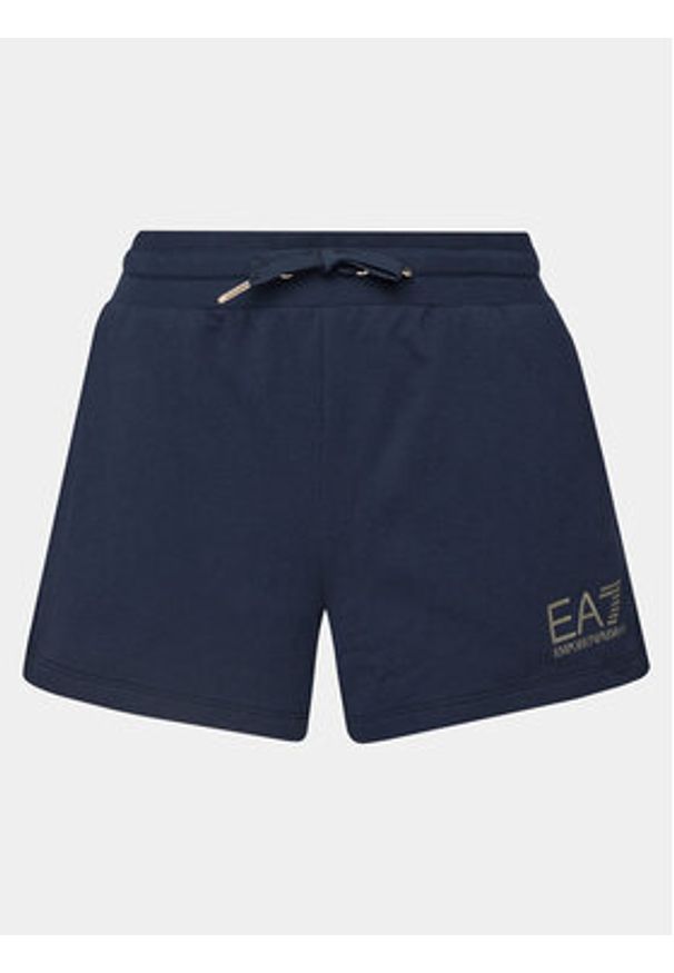 EA7 Emporio Armani Szorty sportowe 3DTS51 TJTXZ 1555 Granatowy Regular Fit. Kolor: niebieski. Materiał: bawełna