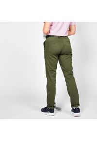 INESIS - Spodnie do golfa chino damskie Inesis MW500 bawełniane. Kolor: zielony, wielokolorowy, brązowy. Materiał: bawełna, materiał, poliester, elastan. Sport: golf