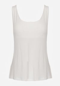 Born2be - Biały Gładki Top na Szerokich Ramiączkach w Stylu Basic Starbe. Okazja: do pracy, na co dzień. Kolekcja: plus size. Kolor: biały. Materiał: jeans. Długość rękawa: na ramiączkach. Wzór: gładki. Sezon: lato. Styl: elegancki, klasyczny, casual #7