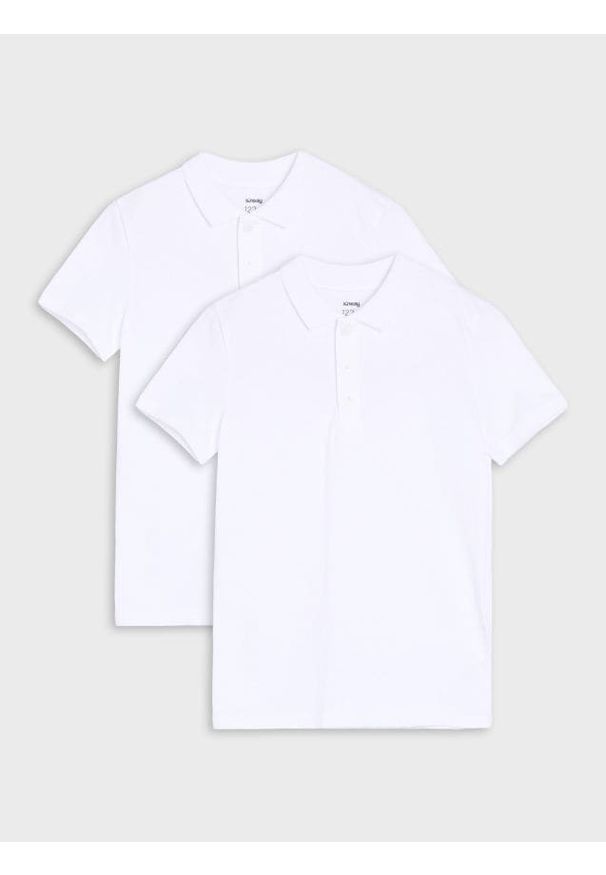 Sinsay - Koszulki polo 2 pack - biały. Typ kołnierza: polo. Kolor: biały