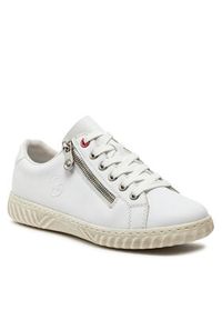 Rieker Sneakersy N0900-81 Biały. Kolor: biały. Materiał: skóra