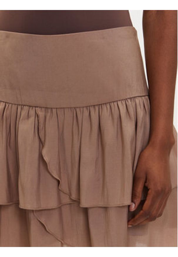 Vero Moda Spódnica mini Clara 10336425 Beżowy Regular Fit. Kolor: beżowy. Materiał: wiskoza