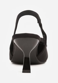 Born2be - Czarne Sandały na Kaczuszce z Noskiem w Szpic z Kokardą Nepho. Okazja: na co dzień, na ślub cywilny, na wesele, na imprezę. Zapięcie: pasek. Kolor: czarny. Obcas: na szpilce. Styl: casual, elegancki, wizytowy #5