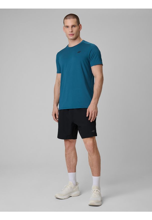 4f - 4F Koszulka treningowa regular szybkoschnąca męska - granatowa S. Kolor: niebieski. Materiał: skóra. Długość: długie. Sport: fitness