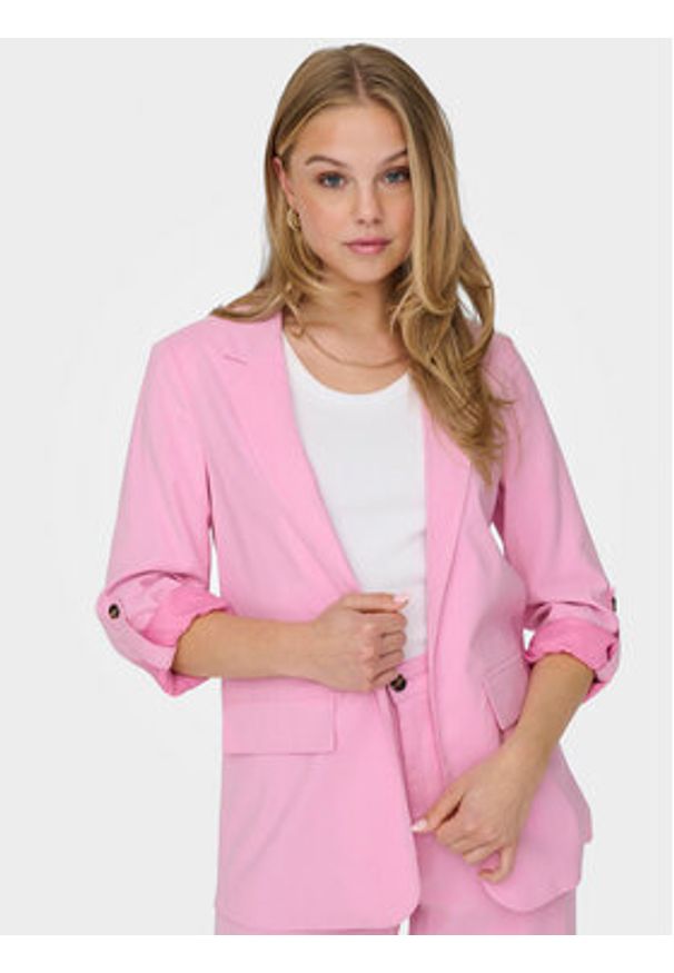 only - ONLY Marynarka Aris 15310839 Różowy Loose Fit. Kolor: różowy. Materiał: wiskoza