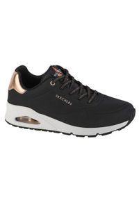 skechers - Buty do chodzenia damskie Skechers Uno. Kolor: czarny. Materiał: materiał, guma, syntetyk. Sport: turystyka piesza