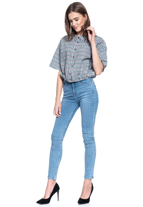 Wrangler - DAMSKA KOSZULA MATERIAŁOWA WRANGLER 80s SS SHIRT BUBBLEGUM PINK W5R2OIP09 112130306. Materiał: materiał