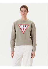 Guess Bluza W2YQ16 KBA11 Khaki Regular Fit. Kolor: brązowy. Materiał: bawełna