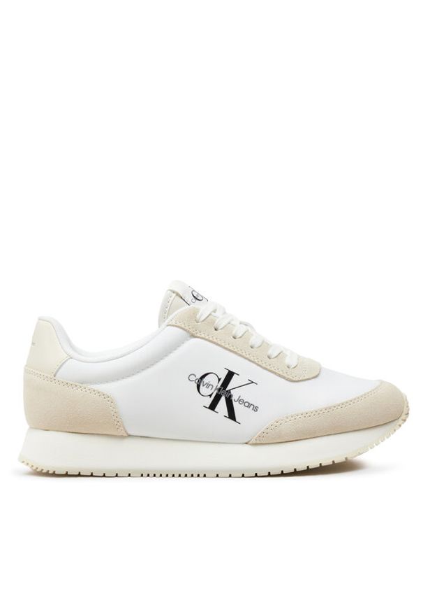 Calvin Klein Jeans Sneakersy Retro Runner Low Lace Ny Ml YW0YW01326 Biały. Kolor: biały. Materiał: materiał
