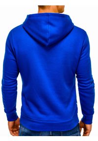 Ombre Clothing - Bluza męska z kapturem - niebieska/zielona PACO - S. Typ kołnierza: kaptur. Kolor: niebieski. Materiał: bawełna, poliester #4