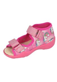 Befado obuwie dziecięce 342P043 różowe wielokolorowe. Kolor: różowy, wielokolorowy. Materiał: tkanina, bawełna