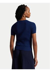 Polo Ralph Lauren Sweter 211965761001 Granatowy Slim Fit. Typ kołnierza: polo. Kolor: niebieski. Materiał: bawełna #4