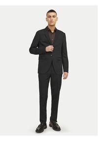 Jack & Jones - Jack&Jones Spodnie garniturowe Franco 12199893 Czarny Super Slim Fit. Kolor: czarny. Materiał: syntetyk
