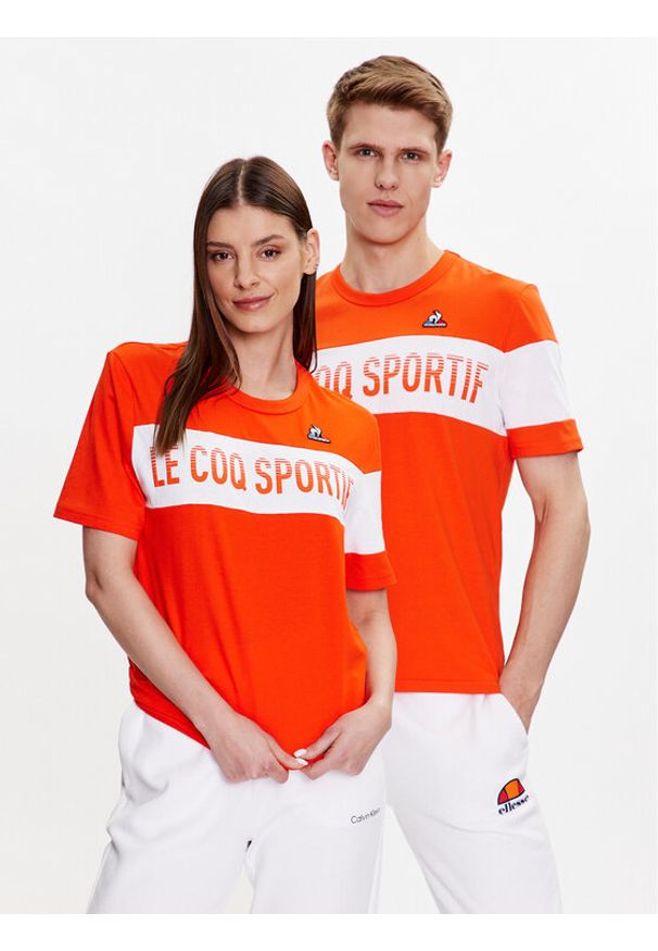 Le Coq Sportif T-Shirt Unisex 2310362 Pomarańczowy Regular Fit. Kolor: pomarańczowy. Materiał: bawełna