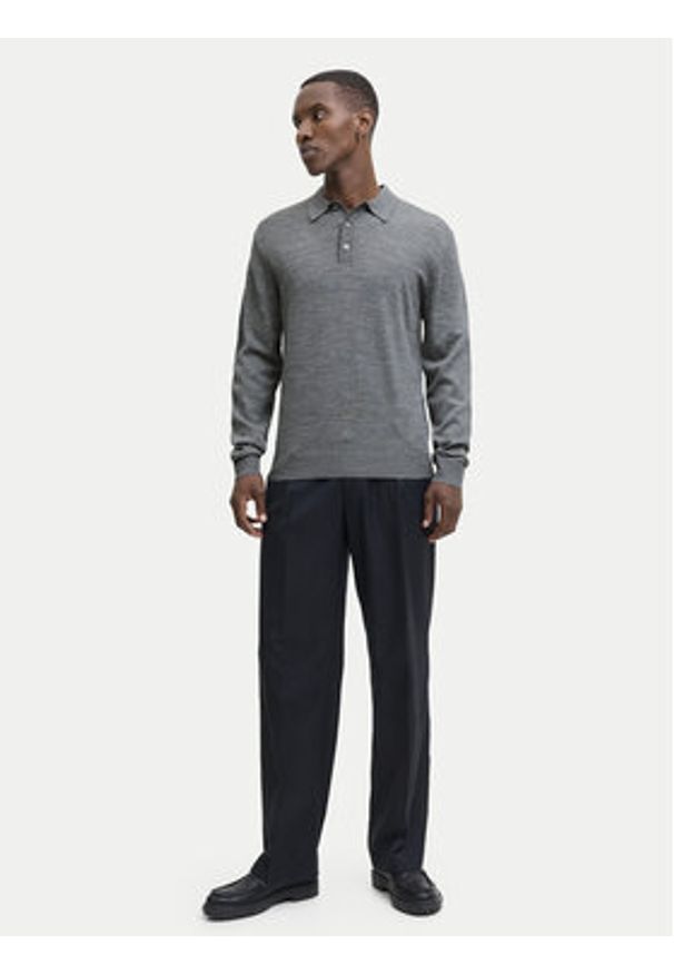 Jack & Jones Sweter Merino 12281757 Szary Regular Fit. Kolor: szary. Materiał: wełna