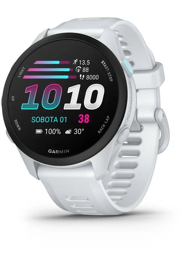 GARMIN - Zegarek sportowy Garmin Forerunner 70 Biały (010-04307-01). Kolor: biały. Styl: sportowy