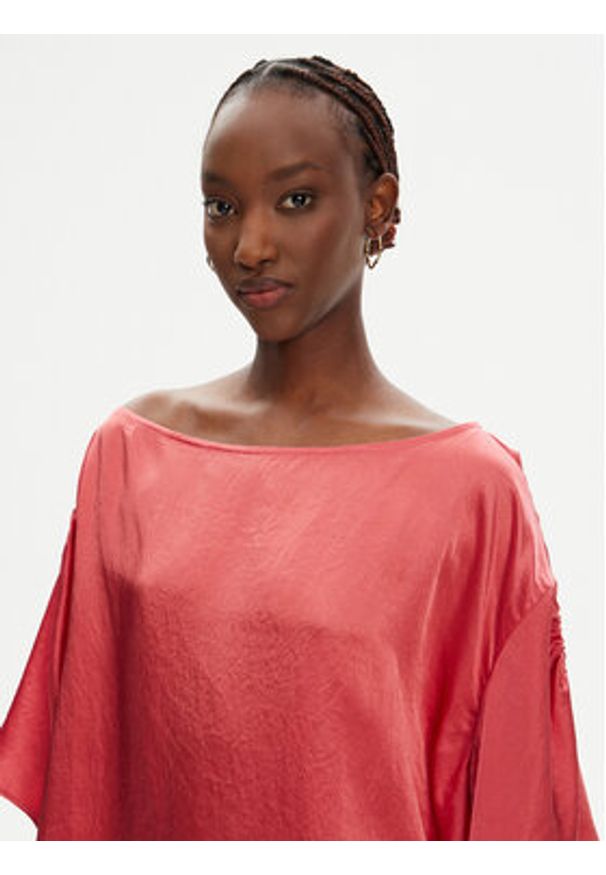 Pinko - PINKO Bluzka 104671 A2BU Koralowy Relaxed Fit. Kolor: pomarańczowy. Materiał: syntetyk