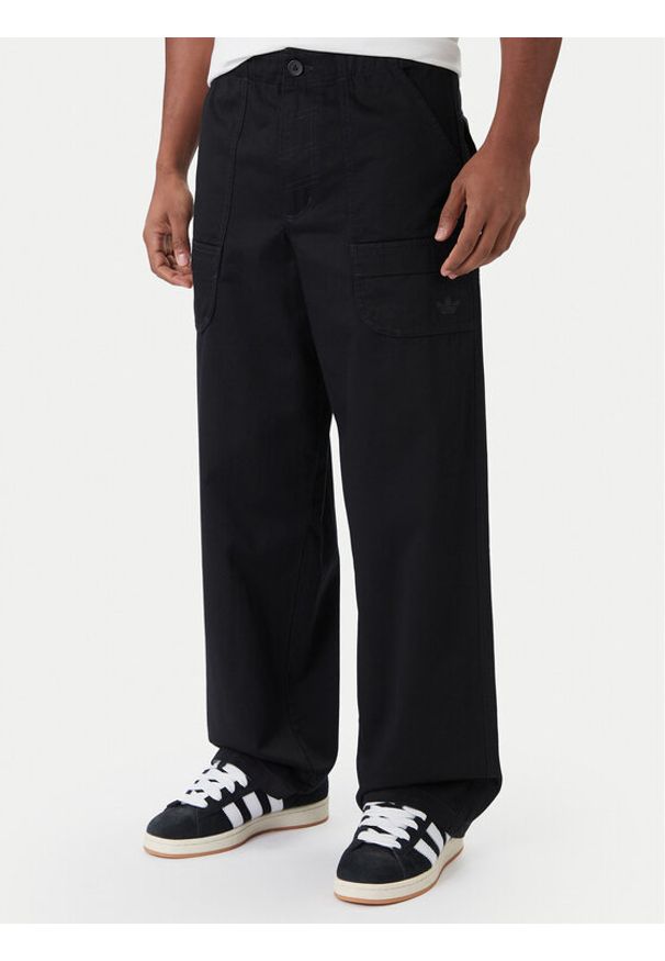 Adidas - adidas Spodnie materiałowe Premium Essentials JY2636 Czarny Loose Fit. Kolor: czarny. Materiał: bawełna