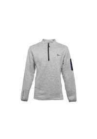 PEAK MOUNTAIN - Bluza polarowa typu half zip Peak Mountain Cypar. Kolor: szary. Materiał: polar. Sezon: zima. Sport: narciarstwo