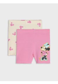 Sinsay - Krótkie legginsy 2 pack Minnie Mouse - begonia. Długość: krótkie. Wzór: motyw z bajki #1