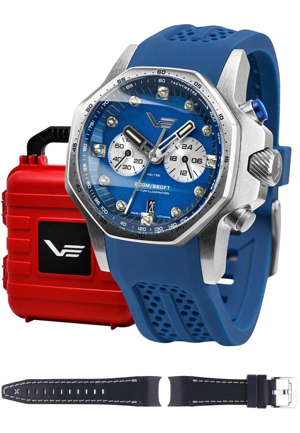 Zegarek męski Vostok Europe VK64-640A700S niebieski. Kolor: niebieski