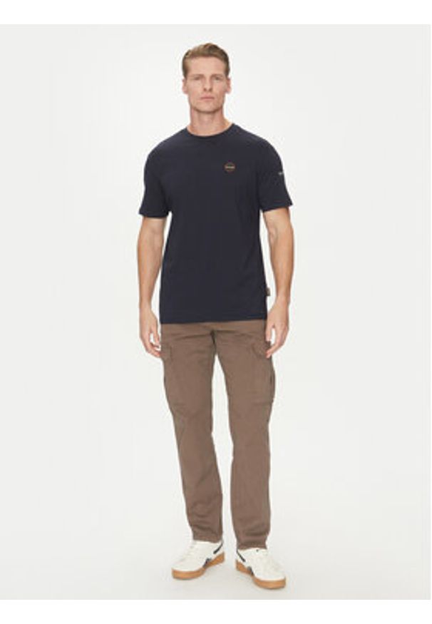 Napapijri T-Shirt S-Badge NP0A4I3N Granatowy Regular Fit. Kolor: niebieski. Materiał: bawełna
