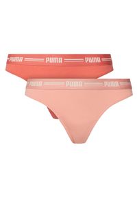 Puma Komplet 2 par stringów 907850 Koralowy. Kolor: pomarańczowy. Materiał: bawełna